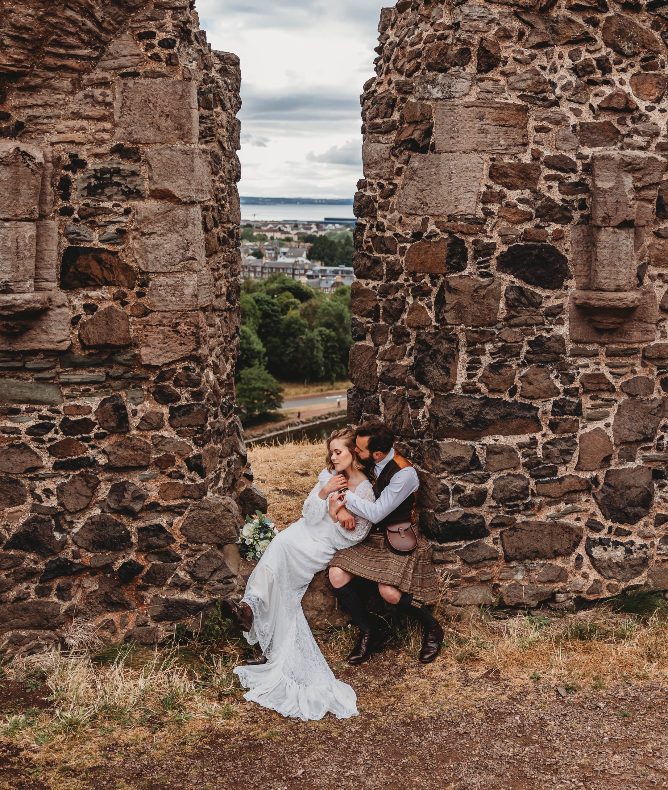 Seattle destination wedding photographer capturing bride and groom in Scotland 