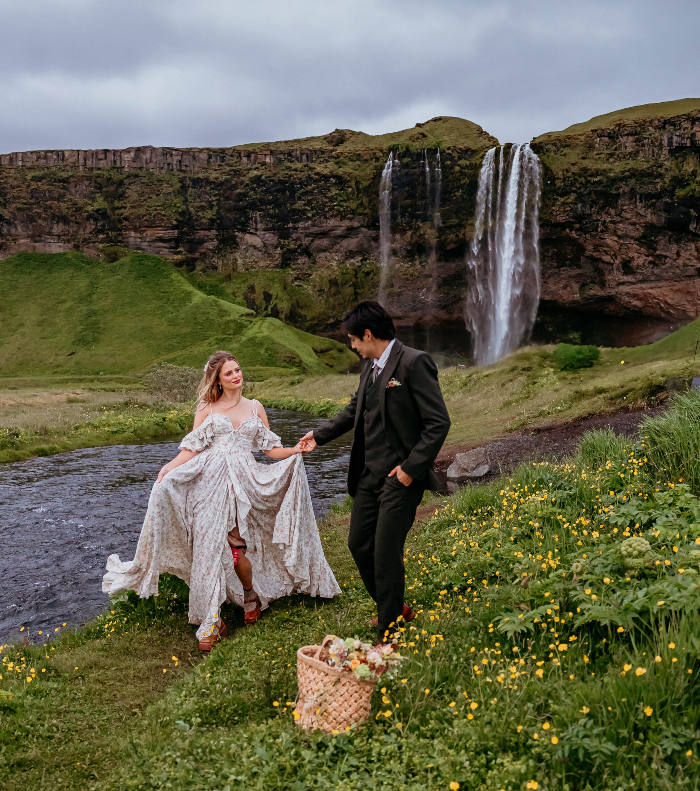 Iceland, Iceland elopement, Iceland waterfall 