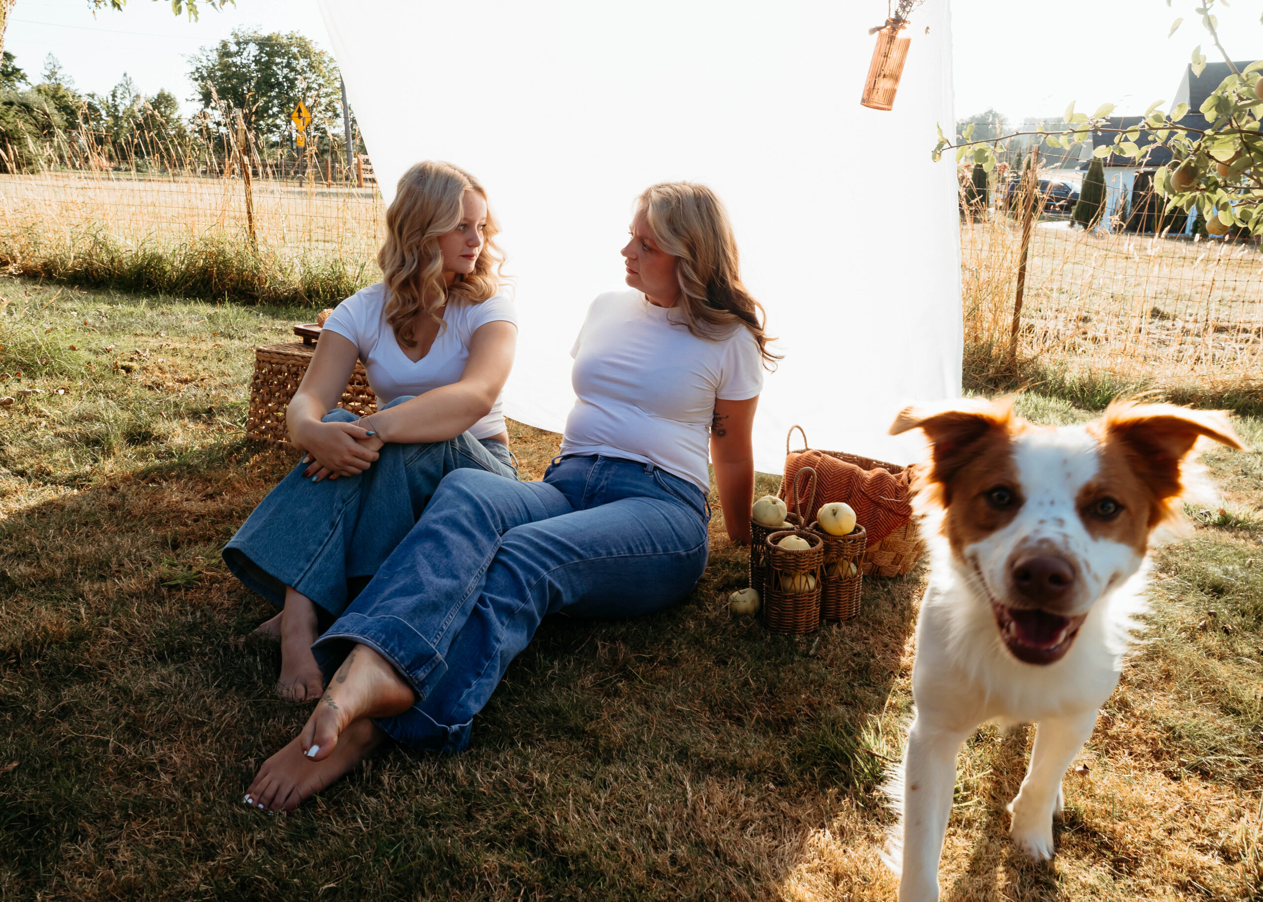 Skagit County family photographer captures mother daughter backyard portraits in Conway WA