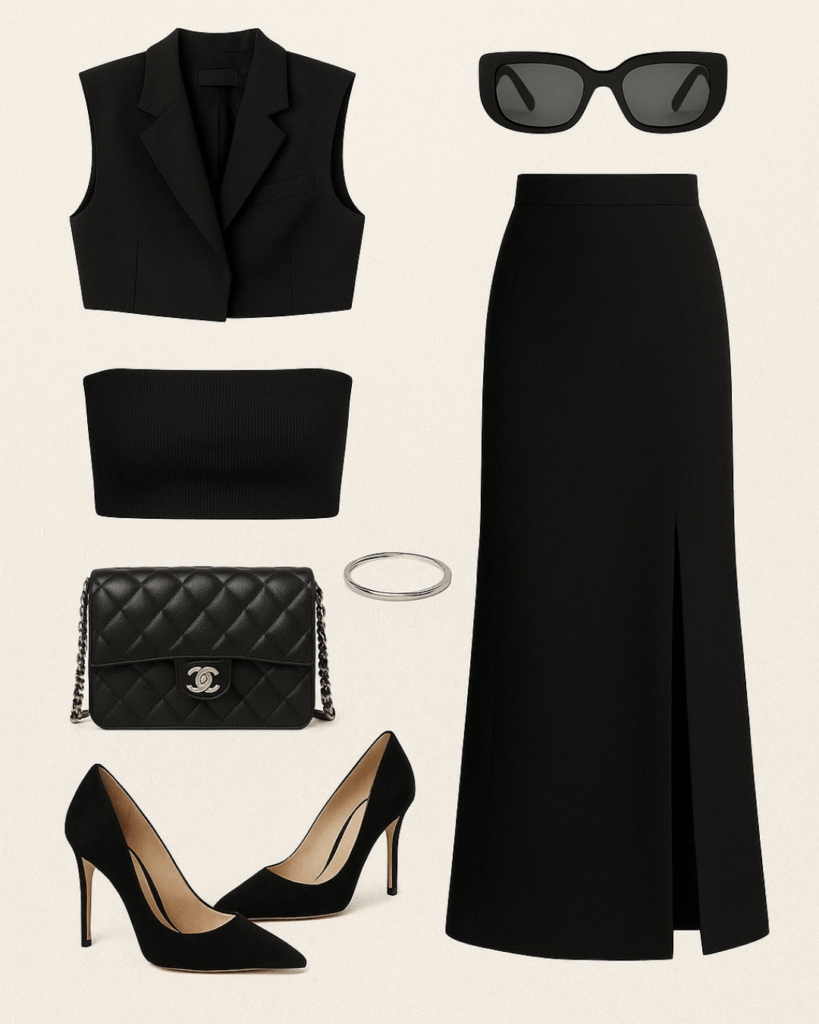 Modern editorial monochrome engagement outfit inspiration for Washington engagement photos.