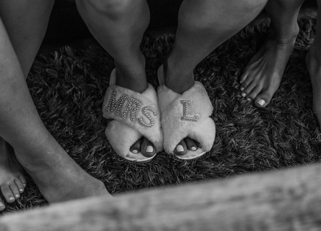 Custom bridal slippers