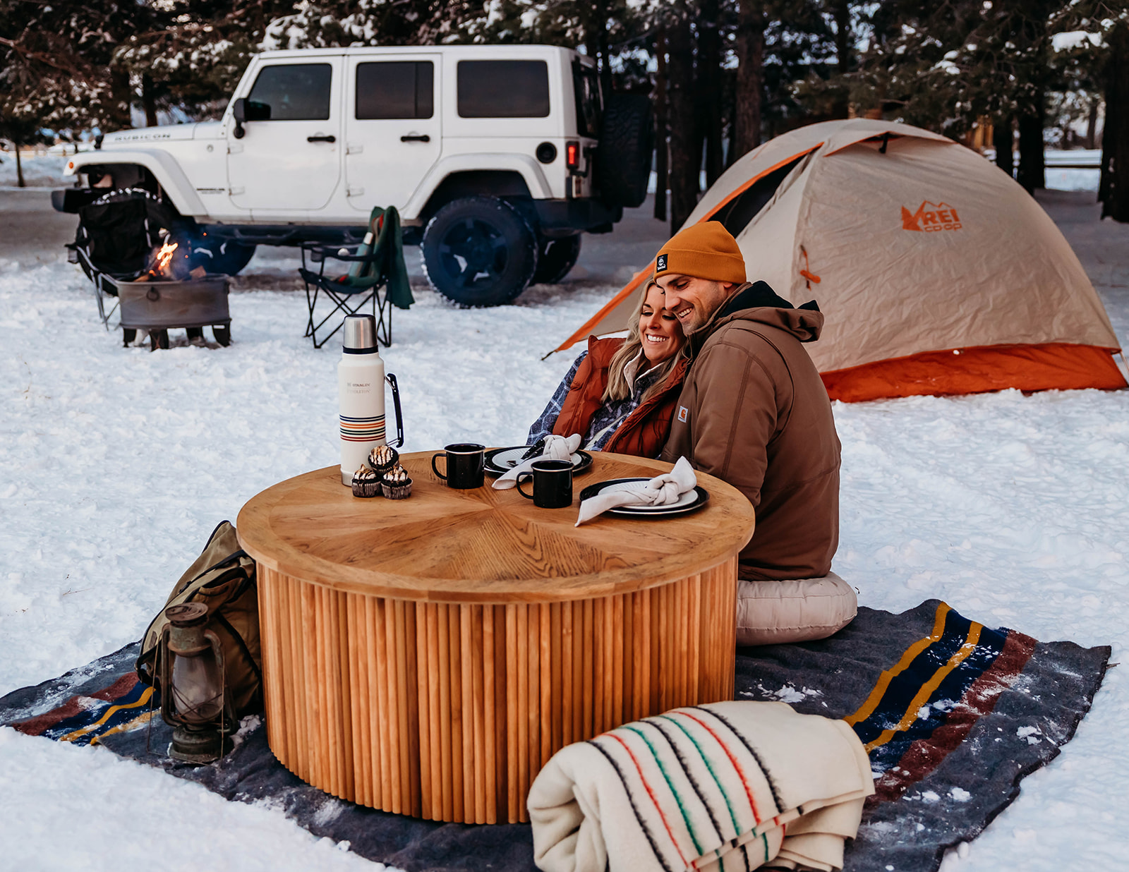 Snowy engagement session