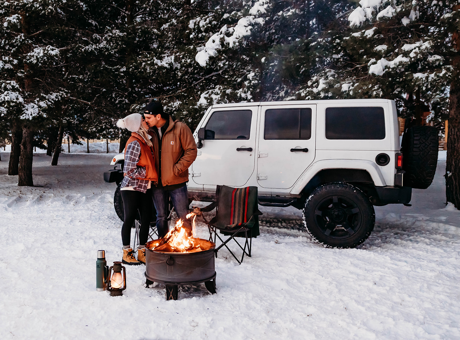 Winter engagement session in McCall Idaho