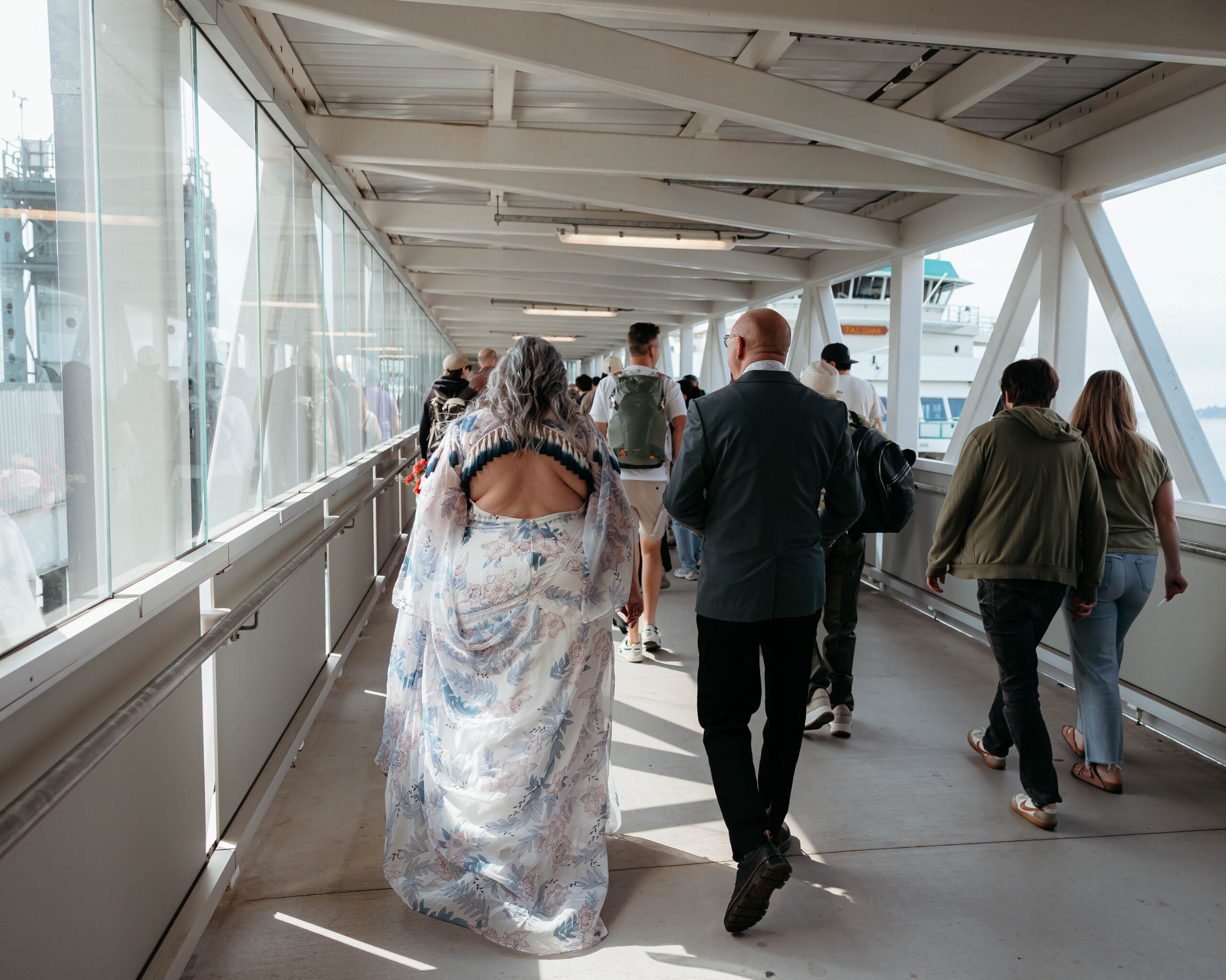 Walking on to the seattle ferry